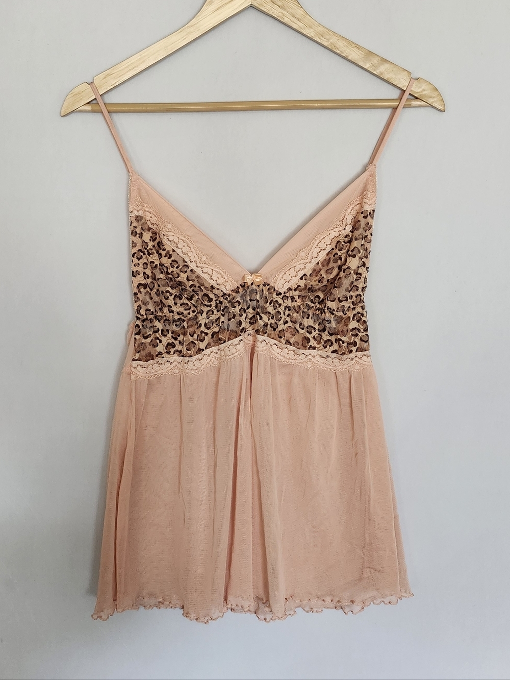 Blush + Leopard Babydoll Slip Y2K Size L